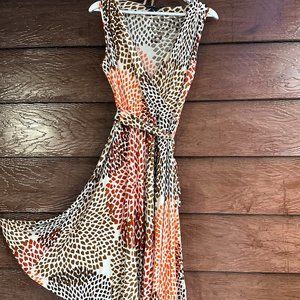 Banana Republic Multicolor Animal prints Silk Blend Heritage Dress NWOT